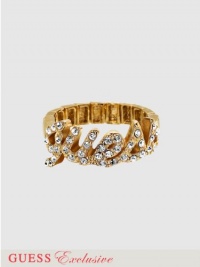 GUESS Pave Logo Stretch Ring, GOLD