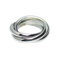 High Polished Stainless Steel Triple Band Ring Size 5-10; Comes Free Gift Box