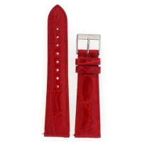 Ladies' Genuine Crocodile Watch Band Red 20mm Watchband Built-In Spring Bars