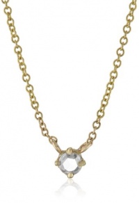 Mizuki 14k White Rose Cut Diamond Bezel Necklace, 16