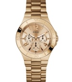 For the professional woman always on-the-go, this rosy timepiece from GUESS keeps up with every step.