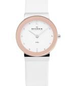 A fresh watch design to keep you looking pristine and on time, by Skagen Denmark.