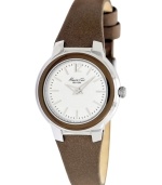 Kenneth Cole New York keeps it simple and elegant with this rich leather timepiece.