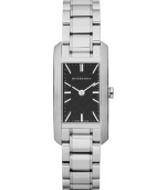 Classic timepiece styling meets Burberry's iconic style on this stainless steel watch.