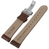 JBW JB-20MMSILV-BRN 20-mm Genuine Brown Crocodile Pattern Butterfly Buckle Leather Band Watch Strap