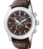 Style and utility fuse in this coolly sophisticated watch by Citizen.