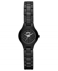 Midnight cool hues and black crystals leave a lasting impression on this DKNY watch.