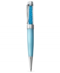 Make lasting memories. Swarovski's crystalline USB pen, with silver-tone details, as well as aquamarine-colored details and crystals, combines a bit of the old with the new in style and function. Approximate size: 5-4/5 x 6/10 inches. Memory 4 GB.