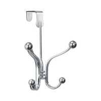 InterDesign York Lyra Over the Door Quad Hook, Chrome