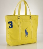 The essential Big Pony tote bag in durable cotton canvas is accented with heritage embroidery, making it the perfect casual carryall for easy travel.