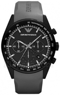 Emporio Armani Men's Sportivo AR5978 Grey Rubber Quartz Watch with Black Dial