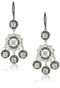 Judith Jack Marcasite and Crystal Starburst Drop Earrings