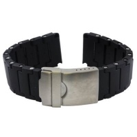 Replacement Black Polyurethane Link Bracelet Band for Luminox Colormark3050, 3080, 8800, and 3950 Series Watches