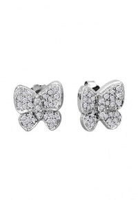 Effy Jewlery 14K White Gold Butterfly Diamond Earrings, .41 TCW