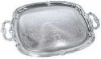 Winco Chrome Plated Oblong 19 1/2 x 12 1/2 Tray