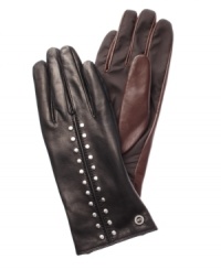 Timeless elegance and trend-setting accents combine on MICHAEL Michael Kors' leather Astor gloves.