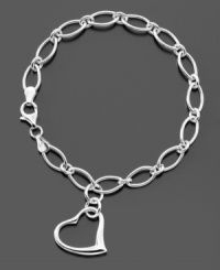 Grace your wrist with this lovely link bracelet with a precious open heart charm. Crafted in sterling silver by Giani Bernini. Measures approximately 7-1/2 inches long with a 3/4 inch drop.