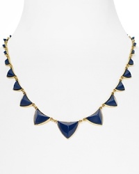 This House of Harlow 1960 necklace is oh so edgy. It features bold pyramid shaped stations that evoke a slight mysticism.