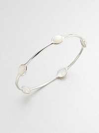 From the Scultura Collection. Five mother-of-pearl cabochon stations set in a sleek sterling silver bangle. Mother-of-pearlSterling silverDiameter, about 2.5Slip-on styleImported 