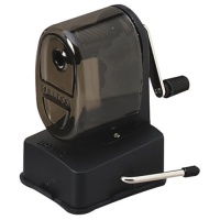 X-Acto 1182 Manual Vacuum Mount Pencil Sharpener, Smoke Black Receptacle, Black Base, 1 Unit