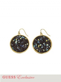 GUESS Gold-Tone Crystal Disc Earrings, GOLD