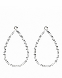 Slip PANDORA's sterling silver teardrop hoop charms onto french wire or hoop earrings for a dramatic customized look.