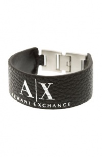 Armani Exchange A|X Logo Stamped Leather Bracelet