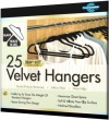 Closet Complete Ultra Thin Heavy Duty No Slip Velvet Suit Hangers, Black, Set of 25