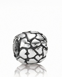 Cobbled hearts in sterling silver make for a beautiful PANDORA charm.