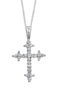 Effy Jewlery 14K White Gold Diamond Cross Pendant, .30 TCW