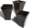 Strathwood Basics Galvanized Steel Planters, Dark Copper Finish, Set of 3