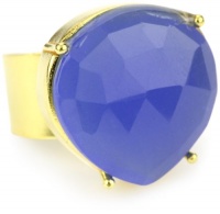 Coralia Leets Jewelry Design Riviera Teardrop Adjustable Deep Blue Chalcedony Ring