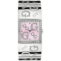 Guess G86136L Silver Pink Dial G-Logo Ladies Watch