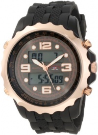 U.S. Polo Assn. Men's US9124 Black Rubber Strap Analog Digital Watch