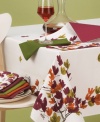 Vera Table Linens, Brushed Leaf 60 x 102 Tablecloth Multi'