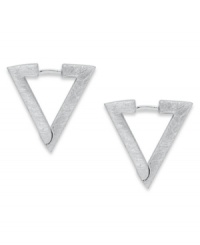 Style that points you in the right direction. Bar III's hoop earrings feature a geometric shape for smart fashion. Crafted in matte silver tone mixed metal. Approximate diameter: 7/8 inch.