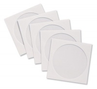 CD/DVD White Window Envelopes, 5x5, White