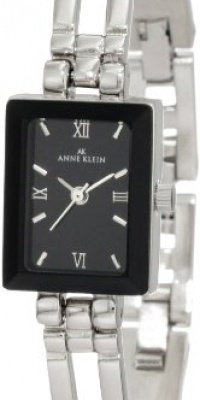 Anne Klein Women's 104899BKSB Silver-Tone Black Dial Dress Watch