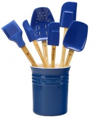 Le Creuset 7-Piece Spatula Set with Crock, Blue