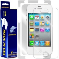 ArmorSuit MilitaryShield - Screen Protector + Skin Protector Shield Full Body for Apple iPhone 4S White with Lifetime Replacements