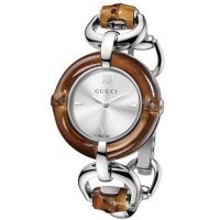 Gucci Women's YA132403 Bamboo Silver Sun-Brushed Dial Watch