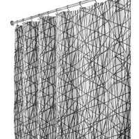 Interdesign Abstract Long Shower Curtain, Black/White, 72 Inches X 84 Inches