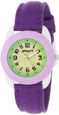 Sprout Unisex ST1011LVIVPR Eco-Friendly Corn Resin and Purple Organic Cotton Strap Watch