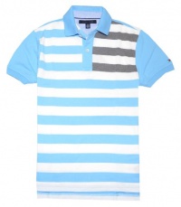 Tommy Hilfiger Men Logo Striped Polo T-shirt