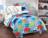 Dinosaur Prints Multicolor 5 Piece Twin Comforter Set