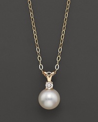 This cultured pearl pendant makes a statement of classic chic.