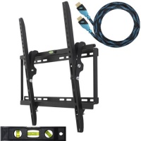 Cheetah Mounts APTMSB Flat Screen TV Wall Mount Bracket Designed for 32-55 Plasma LED LCD TV (Actually Fits 20-55 TVs) Includes Free 10' Braided High Speed HDMI Cable With Ethernet