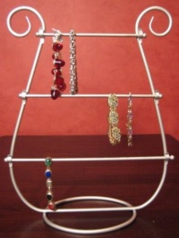 Table Top Jewelry bracelet Holder Rack Stand Display Silver Metal Harp