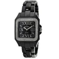 Peugeot Women's PS4897BK Swiss Ceramic Swarovski Crystal Black Dial Watch