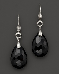 Bold sterling silver earrings, glistening black onyx. By Di MODOLO.